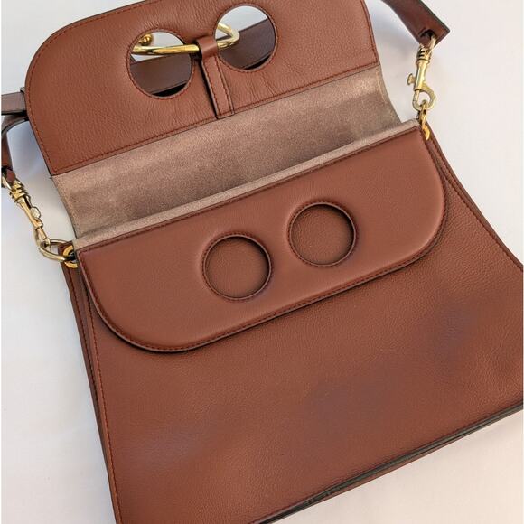 JW Anderson Pierce Brown Leather Medium Handbag Shoulder Bag - Picture 4 of 12